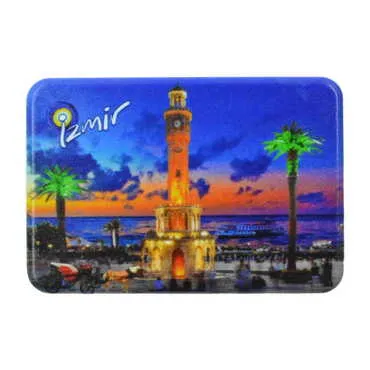 Izmir Themed Customised UV Printed Plastic Base Rectangle Fridge Magnet 80x50 mm - 6