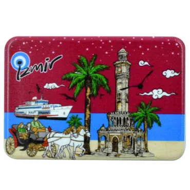 Izmir Themed Customised UV Printed Plastic Base Rectangle Fridge Magnet 80x50 mm - 8