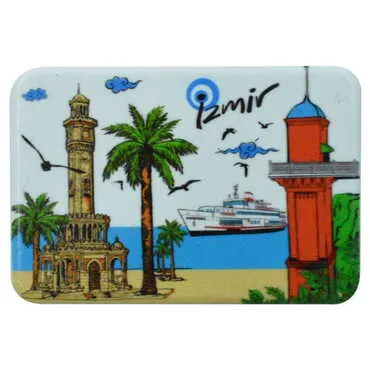 Izmir Themed Customised UV Printed Plastic Base Rectangle Fridge Magnet 80x50 mm - 13