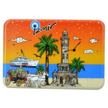 Izmir Themed Customised UV Printed Plastic Base Rectangle Fridge Magnet 80x50 mm - 14