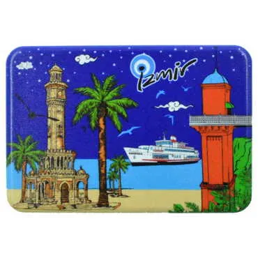 Izmir Themed Customised UV Printed Plastic Base Rectangle Fridge Magnet 80x50 mm - 15