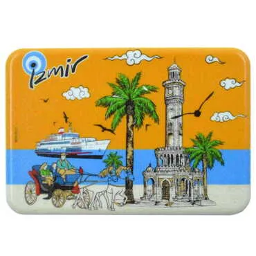 Izmir Themed Customised UV Printed Plastic Base Rectangle Fridge Magnet 80x50 mm - 16
