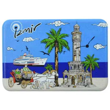 Izmir Themed Customised UV Printed Plastic Base Rectangle Fridge Magnet 80x50 mm - 17