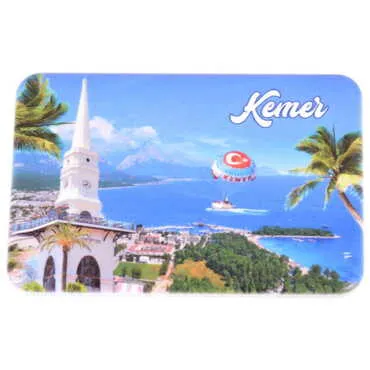 Kemer Themed Customised UV Printed Plastic Base Rectangle Fridge Magnet 80x50 mm - 13