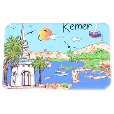 Kemer Themed Customised UV Printed Plastic Base Rectangle Fridge Magnet 80x50 mm - 16