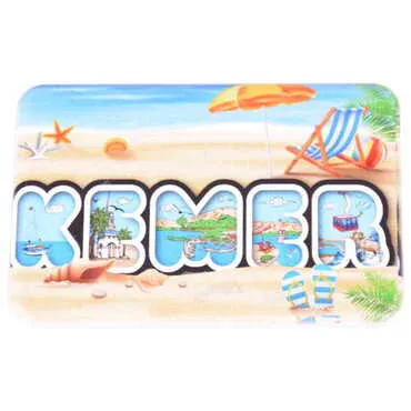Kemer Themed Customised UV Printed Plastic Base Rectangle Fridge Magnet 80x50 mm - 19