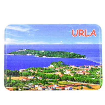 Urla Themed Customised UV Printed Plastic Base Rectangle Fridge Magnet 80x50 mm - 4