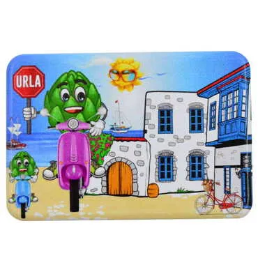 Urla Themed Customised UV Printed Plastic Base Rectangle Fridge Magnet 80x50 mm - 6