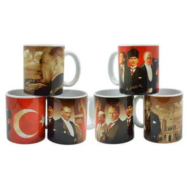 Toptan Atatürk Temalı Seramik Özel Baskılı Kupa 80x95 mm - 4