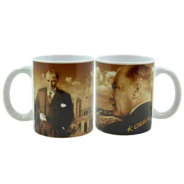 Toptan Atatürk Temalı Seramik Özel Baskılı Kupa 80x95 mm - 5