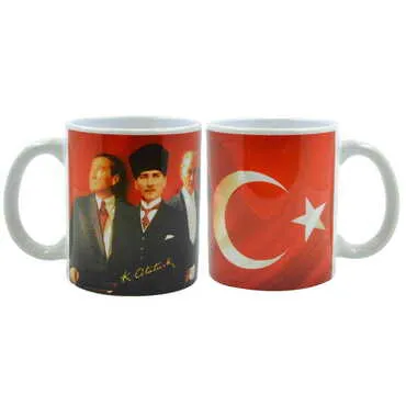 Toptan Atatürk Temalı Seramik Özel Baskılı Kupa 80x95 mm - 6