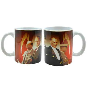 Toptan Atatürk Temalı Seramik Özel Baskılı Kupa 80x95 mm - 7