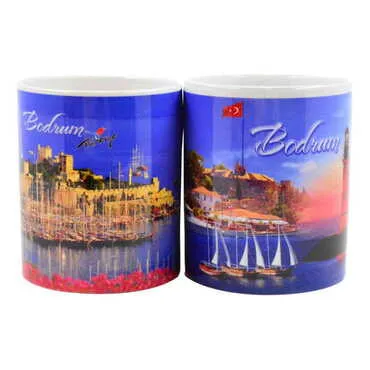 Toptan Bodrum Temalı Seramik Özel Baskılı Kupa 80x95 mm - 5