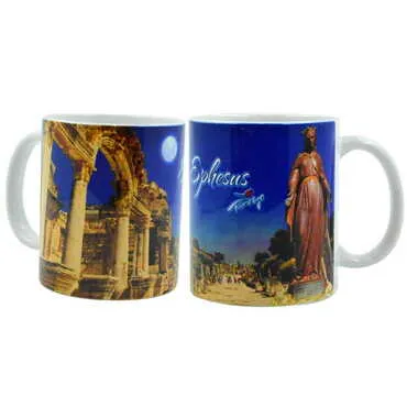 Toptan Efes Temalı Seramik Özel Baskılı Kupa 80x95 mm - 5