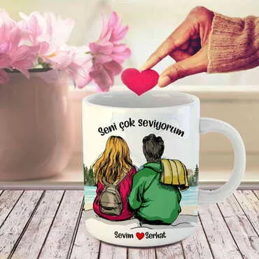 Sweetheart Themed Customised Porcelain Souvenir Travel Mug 80x95 mm - 7
