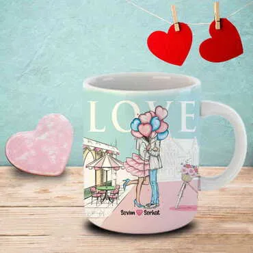 Sweetheart Themed Customised Porcelain Souvenir Travel Mug 80x95 mm - 11