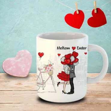 Sweetheart Themed Customised Porcelain Souvenir Travel Mug 80x95 mm - 12
