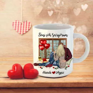 Sweetheart Themed Customised Porcelain Souvenir Travel Mug 80x95 mm - 34