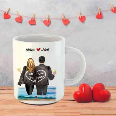 Sweetheart Themed Customised Porcelain Souvenir Travel Mug 80x95 mm - 50