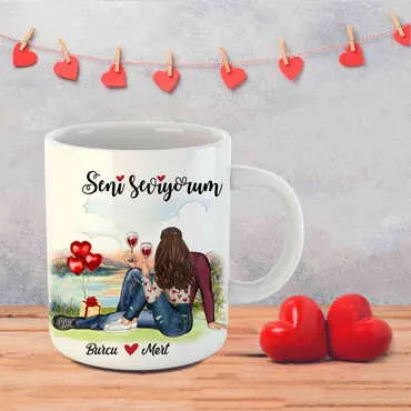 Sweetheart Themed Customised Porcelain Souvenir Travel Mug 80x95 mm - 54
