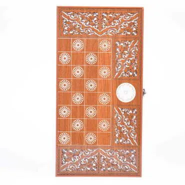 Customised Wooden Engraved Raised Backgammon - 17