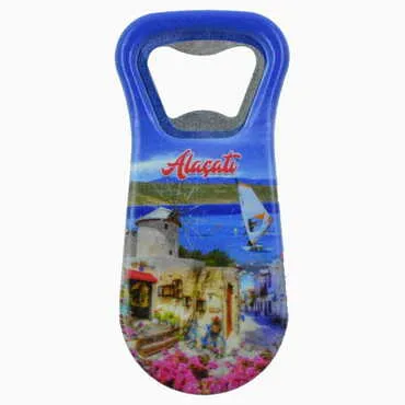 Toptan Alaçatı Bölgesi Temalı Uv Baskılı Açacak Magnet 95x43 mm - 5
