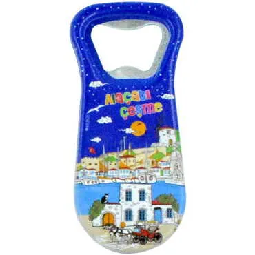 Toptan Alaçatı Bölgesi Temalı Uv Baskılı Açacak Magnet 95x43 mm - 8