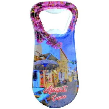 Toptan Alaçatı Bölgesi Temalı Uv Baskılı Açacak Magnet 95x43 mm - 9