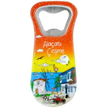Toptan Alaçatı Bölgesi Temalı Uv Baskılı Açacak Magnet 95x43 mm - 10