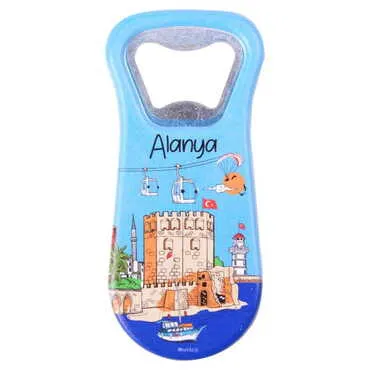 Alanya Themed Customised Uv Printed Plastic Base Plastic Base Bottle Opener 95x43 mm - 5