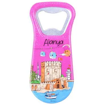 Alanya Themed Customised Uv Printed Plastic Base Plastic Base Bottle Opener 95x43 mm - 8