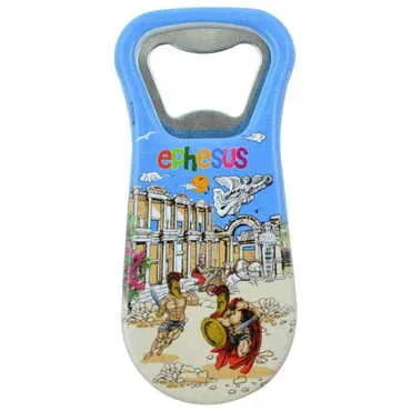 Ephesus Themed Customised Uv Printed Plastic Base Plastic Base Bottle Opener 95x43 mm - 5
