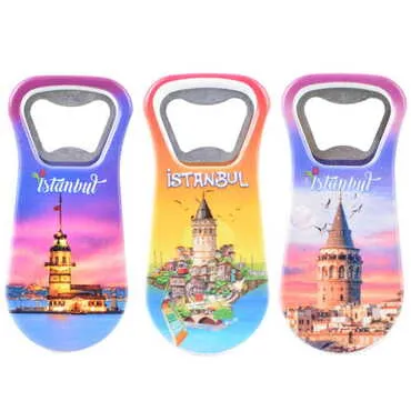 Istanbul Themed Customised Uv Printed Plastic Base Plastic Base Bottle Opener 95x43 mm - 38