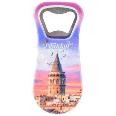 Istanbul Themed Customised Uv Printed Plastic Base Plastic Base Bottle Opener 95x43 mm - 31