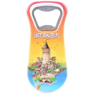 Istanbul Themed Customised Uv Printed Plastic Base Plastic Base Bottle Opener 95x43 mm - 33