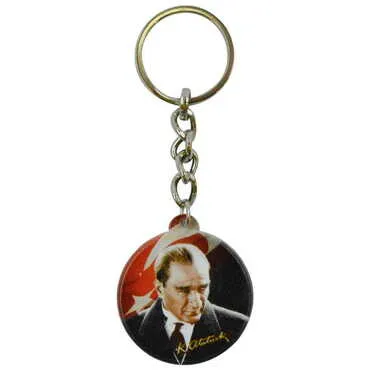 Toptan Atatürk Temalı Uv Baskılı Yuvarlak Anahtarlık 38x100 mm - 5