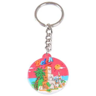 Belek Themed Customised UV Printed Plastic Base Square Keyring 38x100 mm - 3
