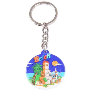 Belek Themed Customised UV Printed Plastic Base Square Keyring 38x100 mm - 4