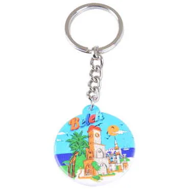 Belek Themed Customised UV Printed Plastic Base Square Keyring 38x100 mm - 5