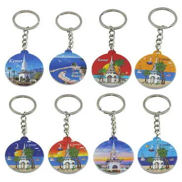 Kemer Themed Customised UV Printed Plastic Base Square Keyring 38x100 mm - 2