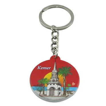 Kemer Themed Customised UV Printed Plastic Base Square Keyring 38x100 mm - 4
