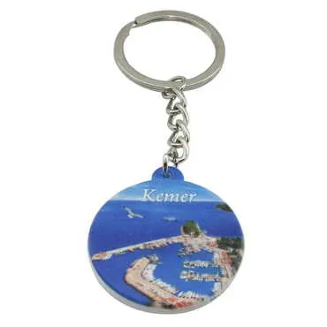 Kemer Themed Customised UV Printed Plastic Base Square Keyring 38x100 mm - 5