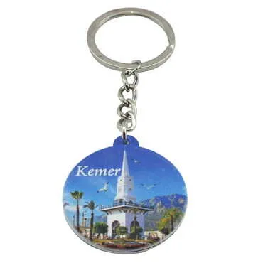 Kemer Themed Customised UV Printed Plastic Base Square Keyring 38x100 mm - 6