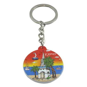 Kemer Themed Customised UV Printed Plastic Base Square Keyring 38x100 mm - 8