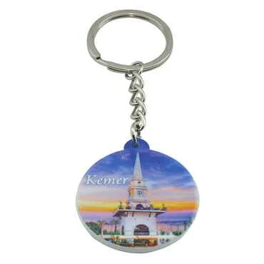 Kemer Themed Customised UV Printed Plastic Base Square Keyring 38x100 mm - 9