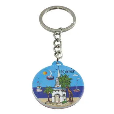 Kemer Themed Customised UV Printed Plastic Base Square Keyring 38x100 mm - 10