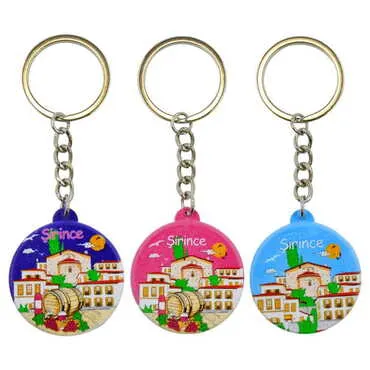 Şirince Themed Customised UV Printed Plastic Base Square Keyring 38x100 mm - 2