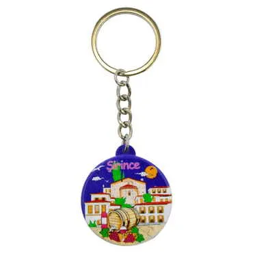 Şirince Themed Customised UV Printed Plastic Base Square Keyring 38x100 mm - 3