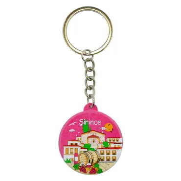 Şirince Themed Customised UV Printed Plastic Base Square Keyring 38x100 mm - 5