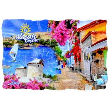 Toptan Alaçatı Bölgesi Temalı Uv Baskılı Mozaik Magnet 80x50 mm - 5